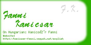 fanni kanicsar business card